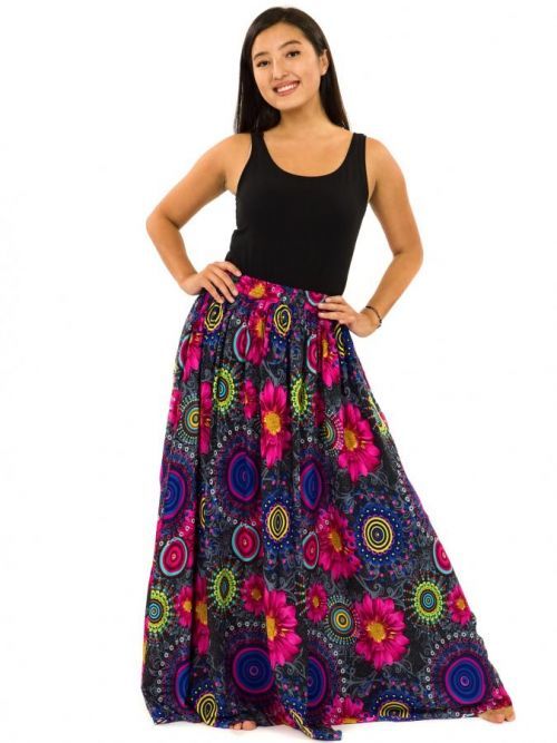 Himalife Maxi sukně s kapsami Elara - černá Velikost: S/M