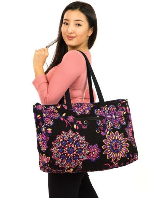 Himalife Maxi kabelka Talia - černá s růžovou