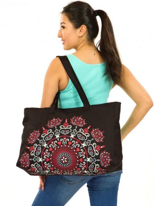 Himalife Maxi kabelka Nayla - černá s červenou