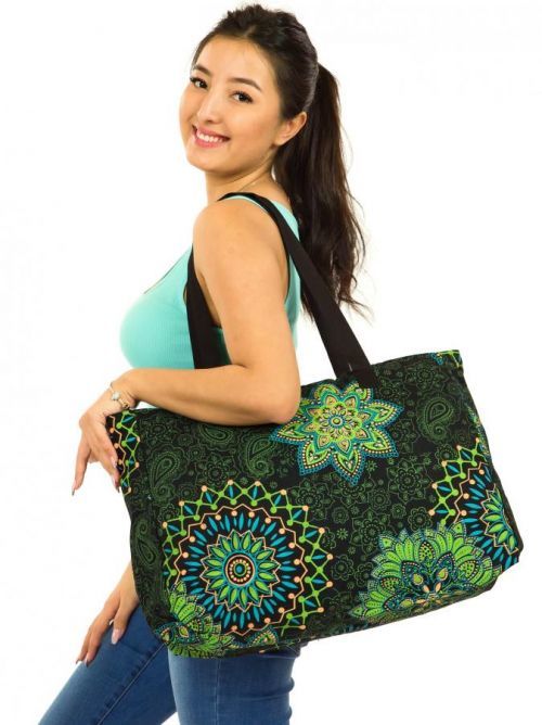 Himalife Maxi kabelka Sambora - černá se zelenou