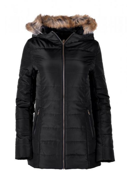 HI-TEC Lady Eva - dámská zimní bunda s kapucí a kožíškem Barva: Černá, Velikost: M