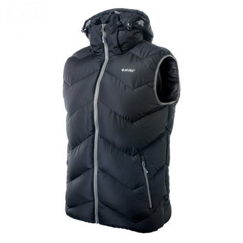 HI-TEC Charmo - pánská prošívaná zimní vesta s kapucí (černá) Barva: Černá (Anthracite), Velikost: M