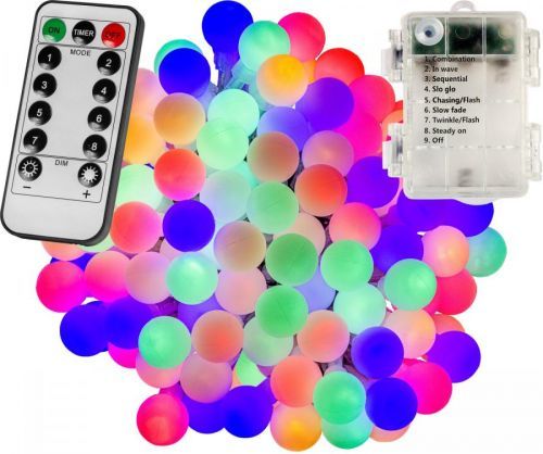 VOLTRONIC® Párty LED osvětlení 5 m - barevné 50 diod - BATERIE