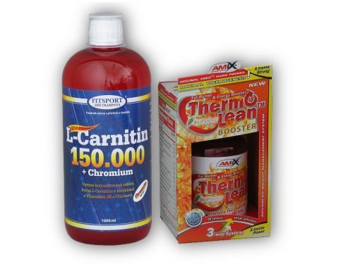 Fitsport L-Carnitin 150000+Chrom.1l+ Thermo Lean 90cps Varianta: jablko