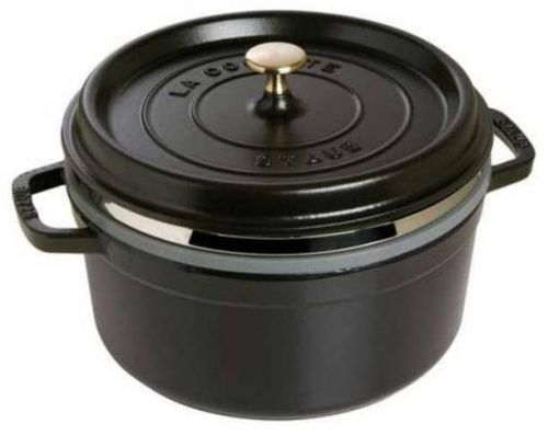 Staub hrnec kulatý s napařovací vložkou, černá, 26 cm