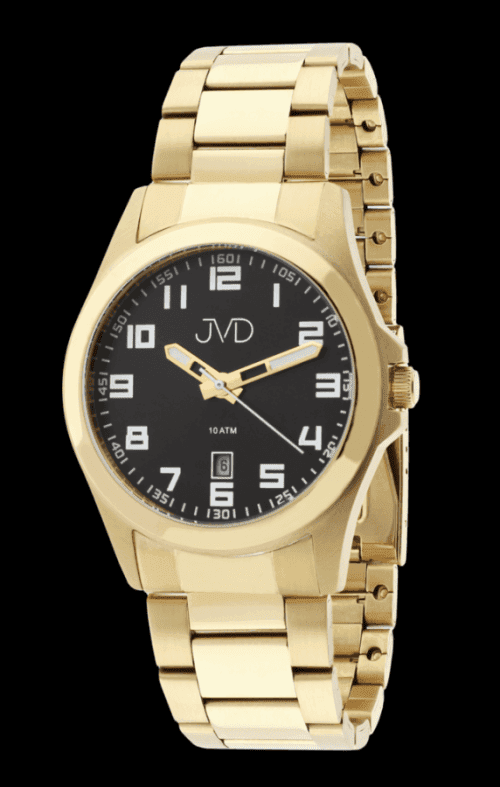 JVD Pozlacené vodotěsné náramkové pánské hodinky JVD steel J1041.41 - 10ATM