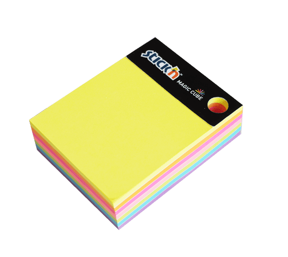 Samolepicí kostka Stick'n Magic 101 × 76 mm, 280 lístků, 7 neonových barev