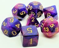 Dice4friends Dice Set Confetti: Purple/Violet Galaxy (7)
