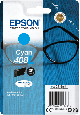 EPSON Singlepack Cyan 408L DURABrite Ultra Ink