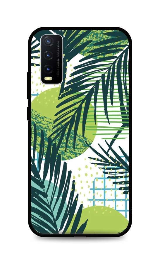 Kryt TopQ LUXURY Vivo Y20s pevný Green Leaves 70908