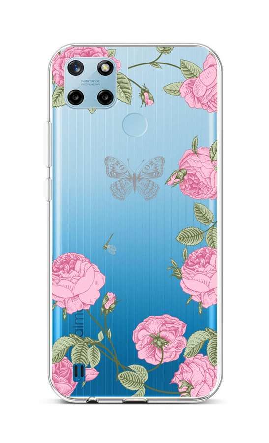 Kryt TopQ Realme C25Y silikon Pivoňky 70575