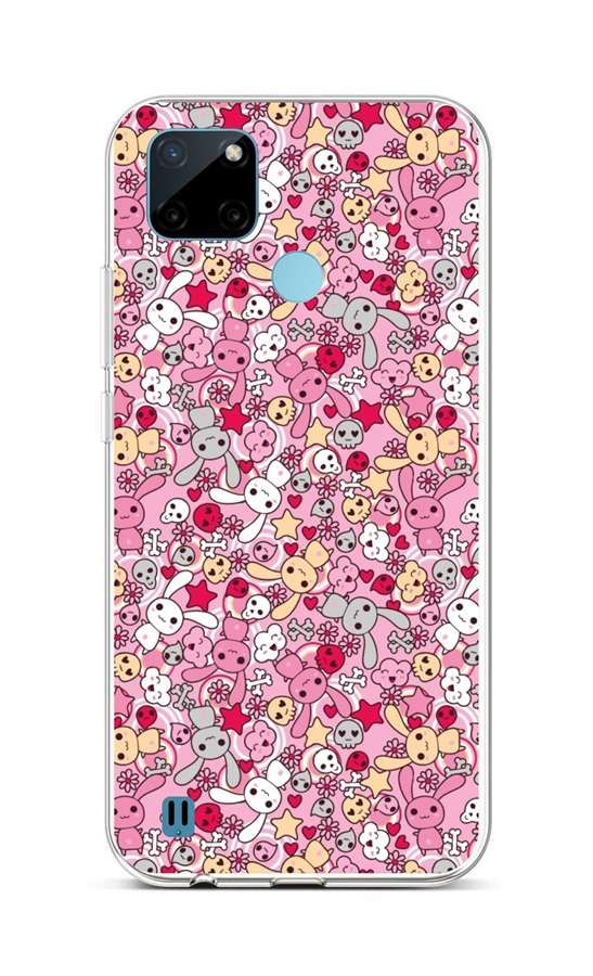 Kryt TopQ Realme C21Y silikon Pink Bunnies 69914