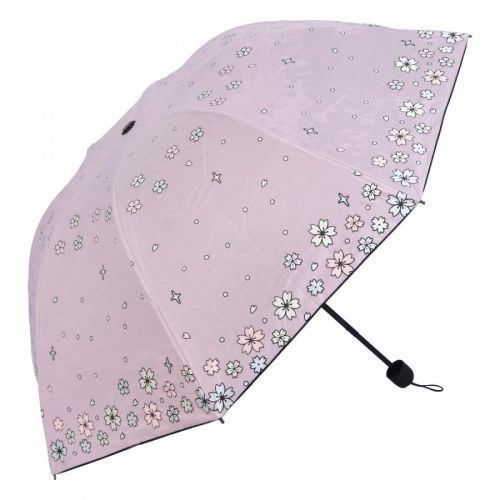 Deštník s kytičkami měnící barvu, růžový