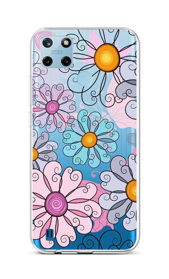 Kryt TopQ Realme C25Y silikon Colorful Daisy 70613
