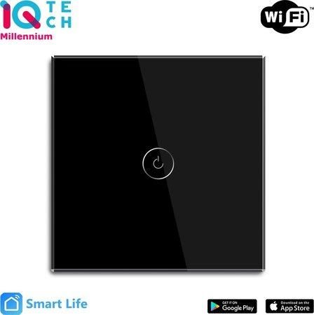 iQtech Millennium , WiFi 1x NoN vypínač Smartlife, černý