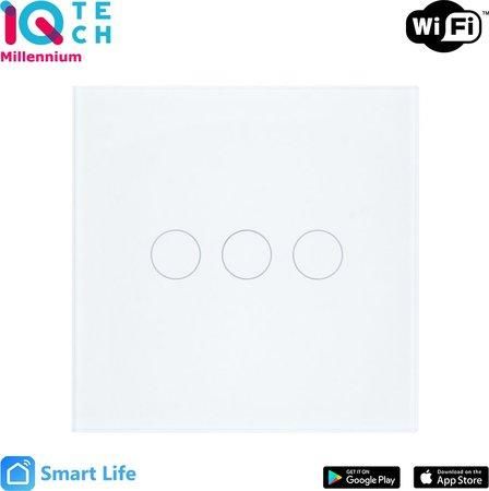 iQtech Millennium , Zigbee 3x NoN vypínač Smartlife, bílý