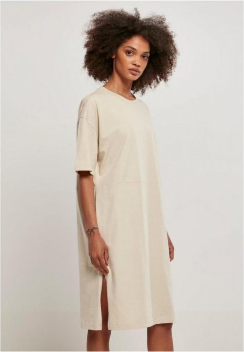 Ladies Organic Oversized Slit Tee Dress - softseagrass 3XL