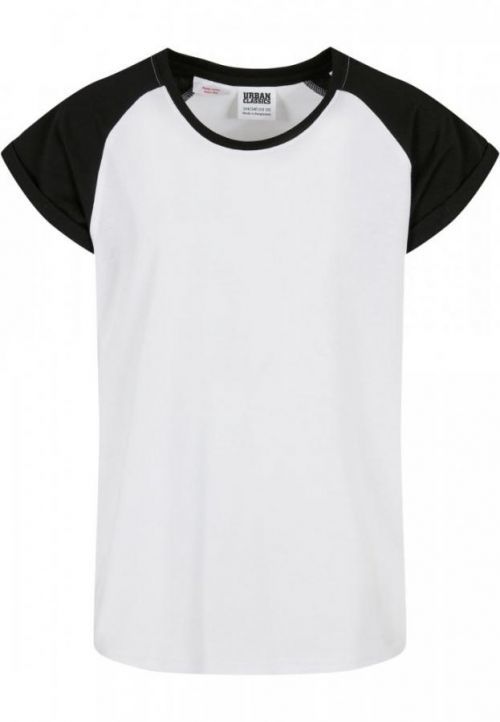 Girls Contrast Raglan Tee - white/black 110/116