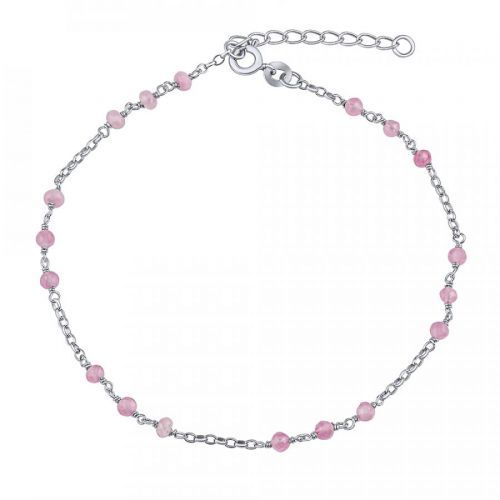 Stříbrný řetízek na nohu Marina 22+3 cm - růžový - ZT1204157AP