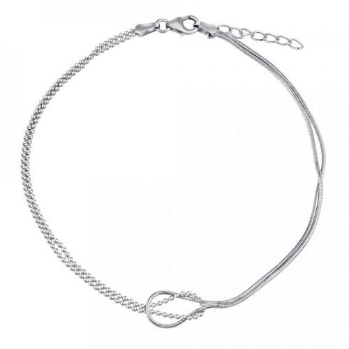 Stříbrný kuličkový / hádkový řetízek na nohu Margaret 23+2,5 cm - ZT130955A