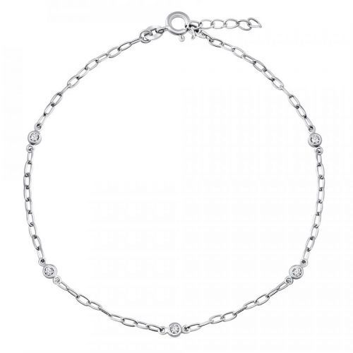 Stříbrný řetízek na nohu Mary s Brilliance Zirconia 23+2,5 cm - ZT196751A