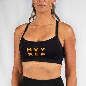 Heavy Rep Podprsenka Heavy Rep Energy Medium impact - Black/Mustard HR7