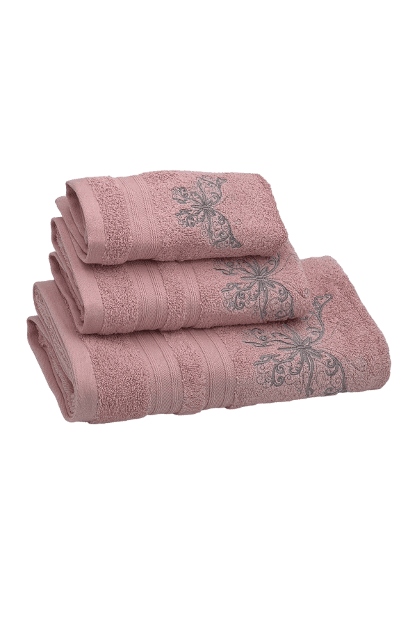 Soft Cotton Osuška a ručníky BUTTERFLY v dárkovém balení Světle modrá Sada (ručník 30x50cm, 50x100cm, osuška 70x140cm)