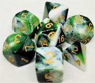 Dice4friends Dice Set Racing Green/White (7)