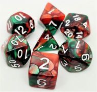 Dice4friends Dice Set Racing Green/Red (7)