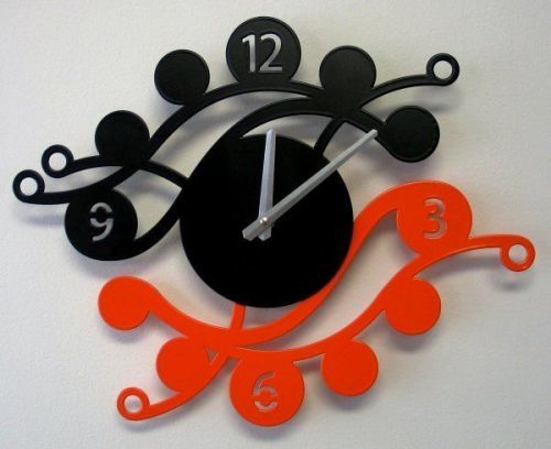 Laskowscy Design Nástěnné hodiny Camea G black/orange 41cm 176408