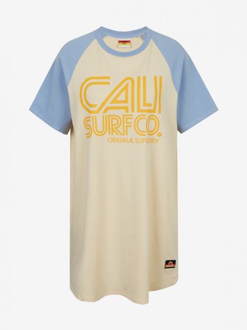 SuperDry Cali Surf Raglan Šaty Růžová