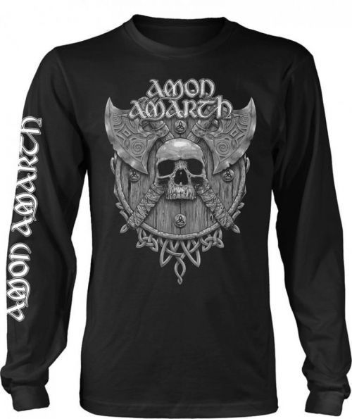 Amon Amarth Grey Skull Long Sleeve Shirt Black S
