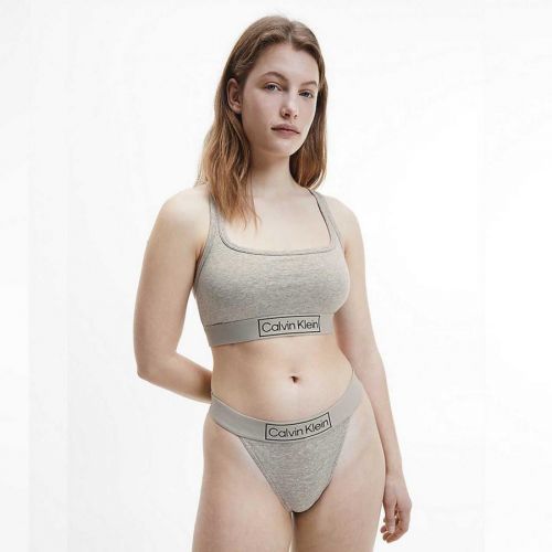 CALVIN KLEIN Šedá braletka Unlined Bralette Reimagine Heritage – L