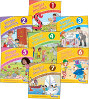 Finger Phonics Books 1-7 - in Precursive Letters (British English edition) (Wernham Sara)(Board book)