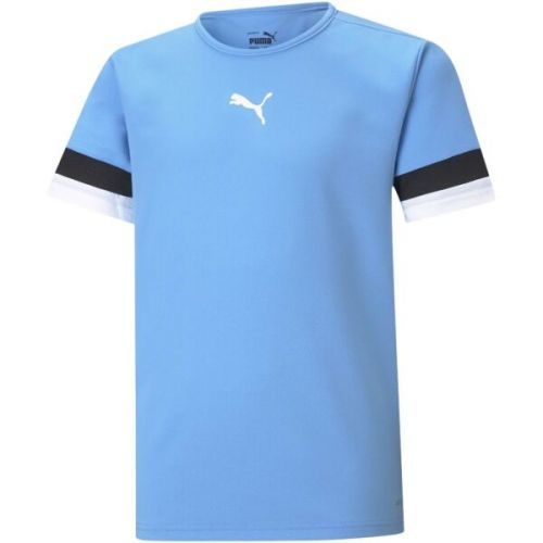 Puma TEAMRISE JERSEY JR Dětské fotbalové triko, Světle modrá,Bílá,Černá, velikost