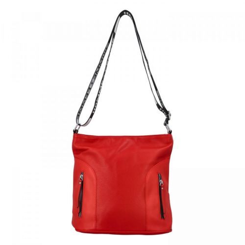 Dámská koženková crossbody taška s látkovým uchem Barnet, červená