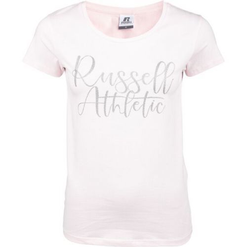 Russell Athletic CREWNECK WOMEN T-SHIRT Dámské tričko, Růžová,Stříbrná, velikost