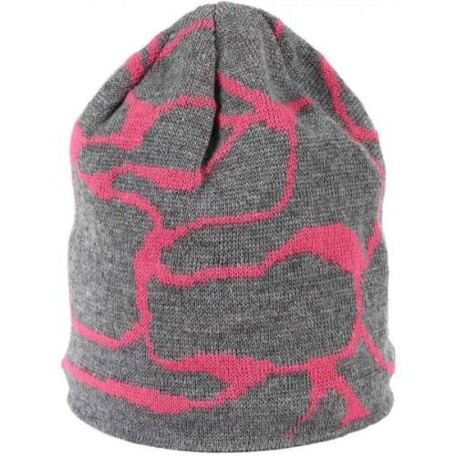 Finmark DIVISION Dámská pletená čepice, Tmavě šedá,Růžová, velikost