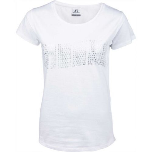 Russell Athletic CURVE FLOW Dámské tričko, Bílá,Stříbrná, velikost