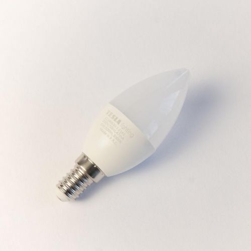 Tesla Lighting LED žárovka CANDLE svíčka, E14, 6W, 230V, 500lm, 25 000h, 3000K teplá bílá, 220st