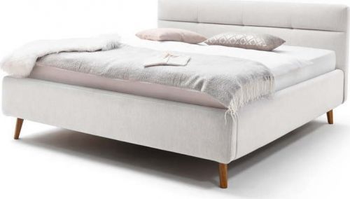 Světle šedá dvoulůžková postel s roštem a úložným prostorem Meise Möbel Lotte, 160 x 200 cm