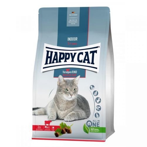 Happy Cat Indoor hovězí - 4 kg
