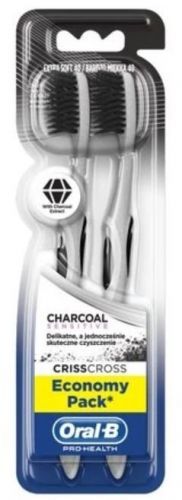 Oral-B Zubní kartáček CrissCross Charcoal Sensitive 2 ks