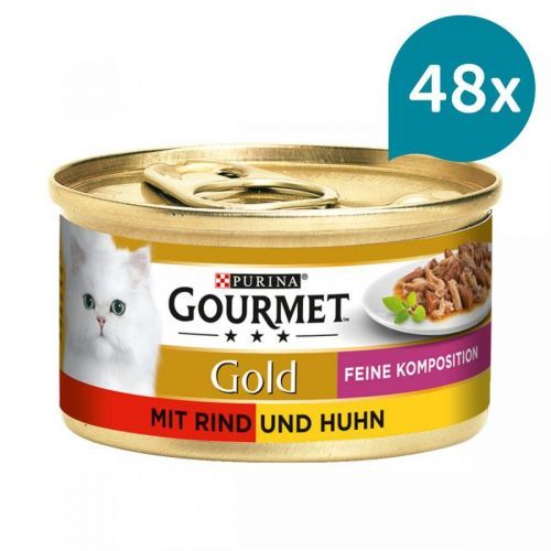 Gourmet Gold Feine Komposition hovězí a kuřecí maso 12 × 85 g