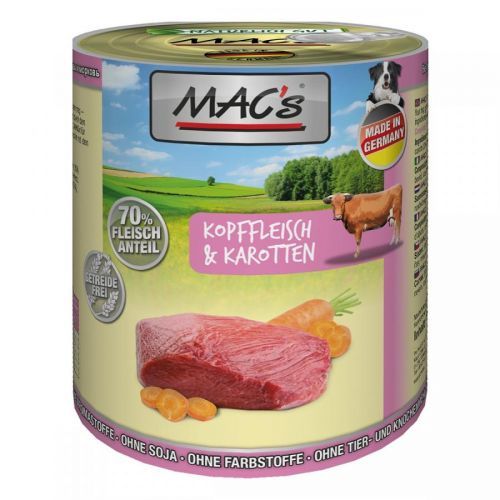 MAC's Dog maso z hlavy a mrkev 12 × 800 g