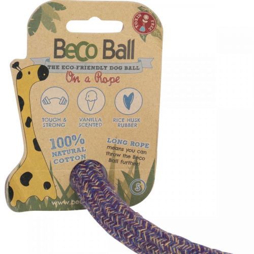 Beco Pets Beco Ball míček pro psy na laně, modrý klein