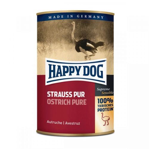 Happy Dog čisté pštrosí maso, 12 x 400 g