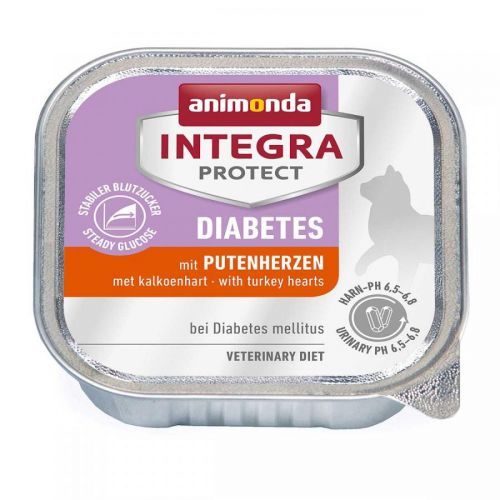 Animonda Integra Protect Diabetes s krůtími srdci 16 × 100 g