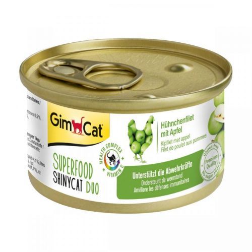 GimCat Superfood ShinyCat Duo kuřecí filet s jablky 24 × 70 g