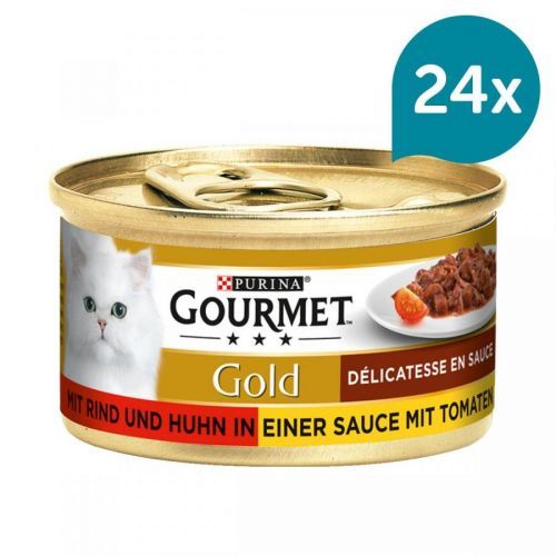 Gourmet Gold Délicatesse en Sauce hovězí a kuřecí 12 × 85 g